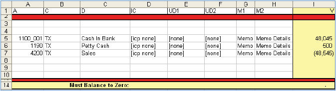The image shows an example of an Excel-based trial balance template defined in the text preceding the image.